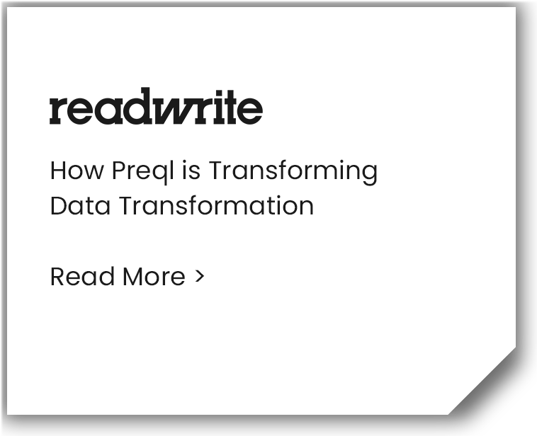Recent Press - readwrite - How Preql is Transforming Data Transformation